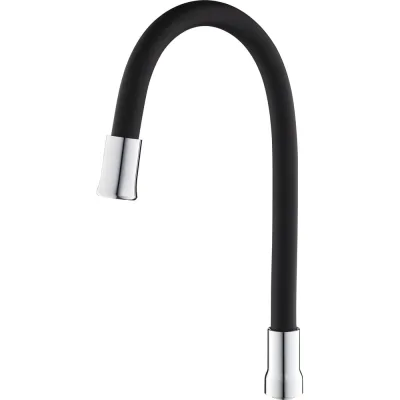 Излив для кухни AQUEDUC 348898, 50 см, гибкий силикон, аэратор и гайка ABS пластик, черный ЭК000148898