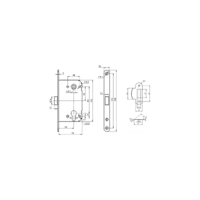 Корпус замка PUNTO PL85-50/BL CP (хром) 49221