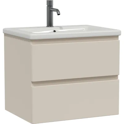Тумба подвесная Sanstar Riana 50 с раковиной Como 50 (комплект) для ванной комнаты, cappuccino 518.1-1.4.1.ККОМ