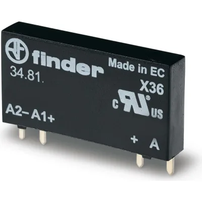 Ультратонкое твердотельное реле Finder = 60В DC, выходная цепь 1НО 6А, 1,5-24В DC, 348170609024
