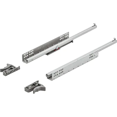 Направляющие скрытого монтажа Hafele Matrix runner UMS25 S гальванизированный, открытие от нажатия, 500 мм, на клипсе 16/500 мм 433.07.177