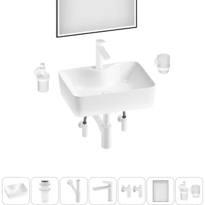 Комплект 7 в 1 Wellsee Lavinia Boho Bathroom Sink накладная раковина 48x37 см 3331110 20219352R
