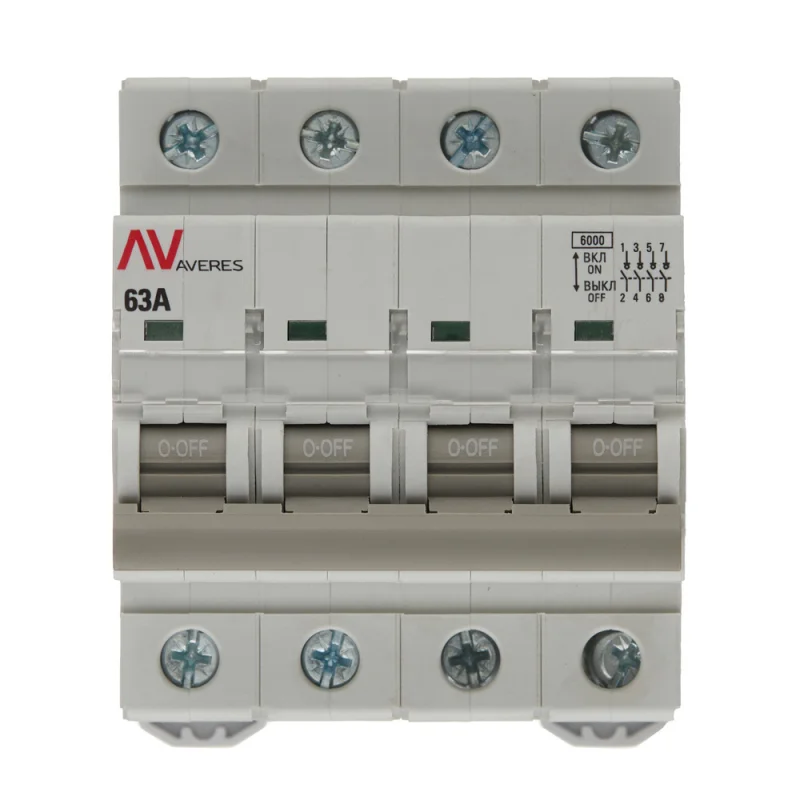 Выключатель нагрузки EKF Averes AVN 4Р 63А 400 В на DIN-рейку (avn-4-63-av)