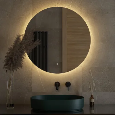 Зеркало DEFESTO с LED-подсветкой 25W Ø80 cm Сенсорный выключатель, Теплый белый свет OPTI DF 2855S
