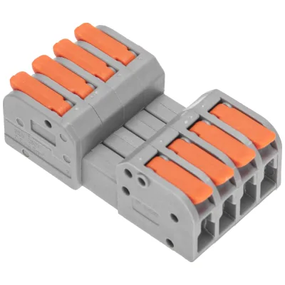 Клемма REXANT СМК 222-424R проходная, разъемная, 4 полюса, серая, 0,2-2,5/4мм² блистер 5 шт/уп 07-5264-5
