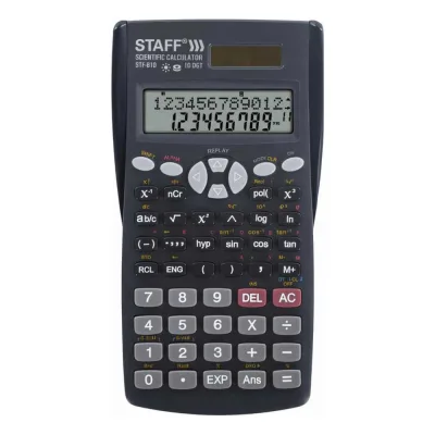 Инженерный калькулятор STAFF STF-810, 240 функций, 10+2 разрядов, двойное питание, 250280