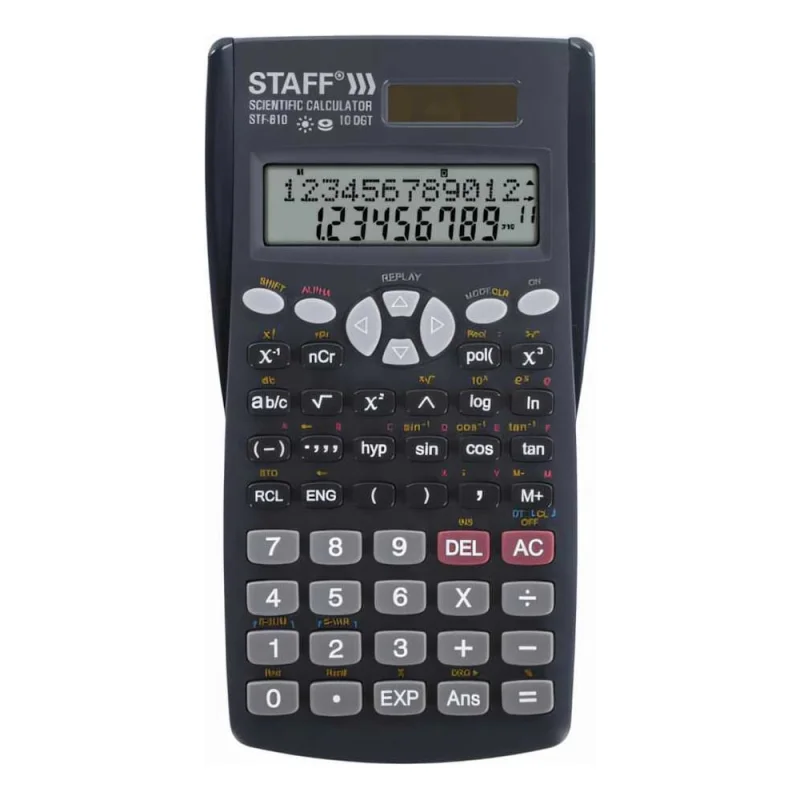 Инженерный калькулятор STAFF STF-810, 240 функций, 10+2 разрядов, двойное питание, 250280