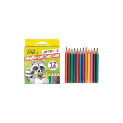 Карандаши Calligrata 12 цветов, мини, в картонной коробке 712039