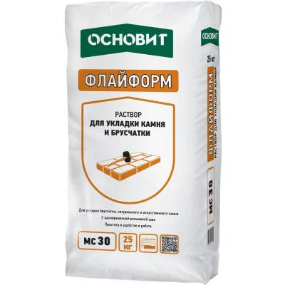 Раствор для укладки камня Основит Флайформ МС30 W белый 010 25 кг