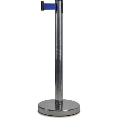 Стойка ограждения RUSBARRIER с лентой 2 м BSLN-326332 CHROME blue