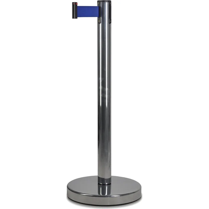 Стойка ограждения RUSBARRIER с лентой 2 м BSLN-326332 CHROME blue