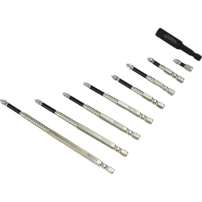 Набор бит для шуруповерта Zentor PH2 9шт 25/50/65/70/90/100/120/150 мм ZT70003S