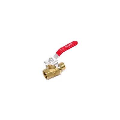 Шаровой кран SMT 3/4"МхF, красная ручка, латунь 521H6605R