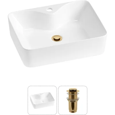 Комплект 2 в 1 Wellsee Bathroom Sink накладная раковина 48x37 см, состоит из 3331110 20215257R