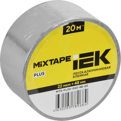 Лента алюминиевая клейкая IEK MIXTAPE PLUS 22мкм 48х20м  MT5-FL30-022-48-20