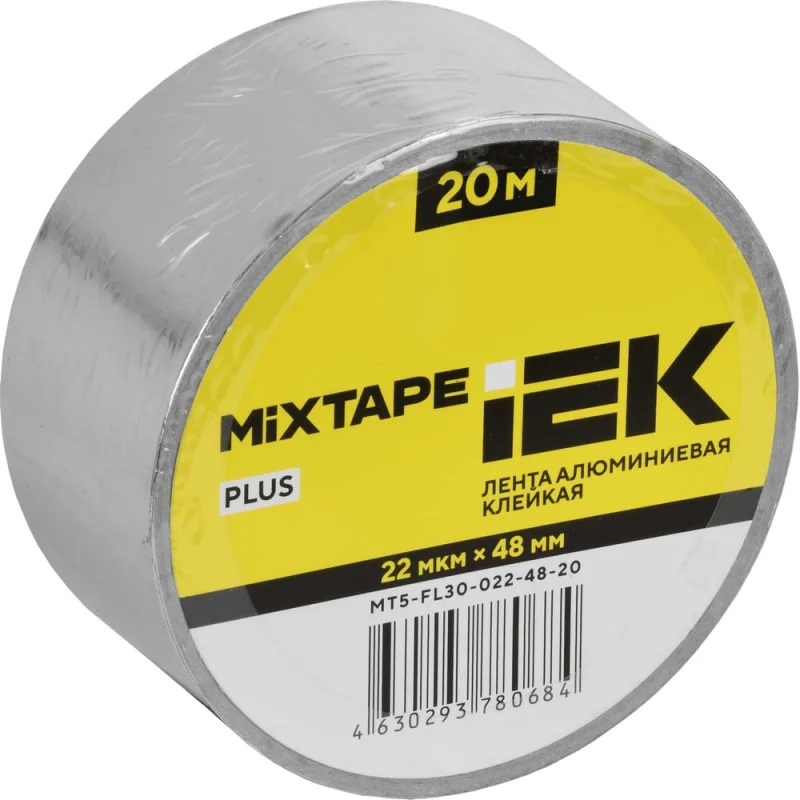 Лента алюминиевая клейкая IEK MIXTAPE PLUS 22мкм 48х20м MT5-FL30-022-48-20