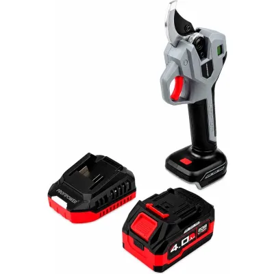 Аккумуляторный бесщеточный садовый секатор Profipower PROFIPOWER PP958 (20В, Li-ion-1шт, 4.0Ач, Мак.толщина реза / 50мм, З/У, в кейсе) E0366