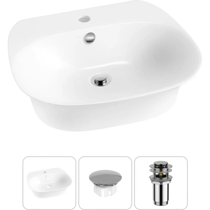 Набор Wellsee 3 в 1 Excellence Pro накладная/подвесная раковина 50x46 см 20216996R