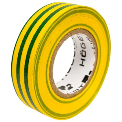 Изоляционная лента Hogert Technik 0,13x19 мм, 20 м, желто-зеленая HT1P286