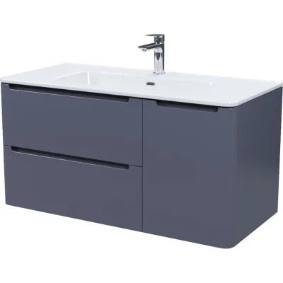 Тумба с умывальником, подвесная IDDIS Edifice 100 см, темно-серый 0101000i28 EDI10D0i95K