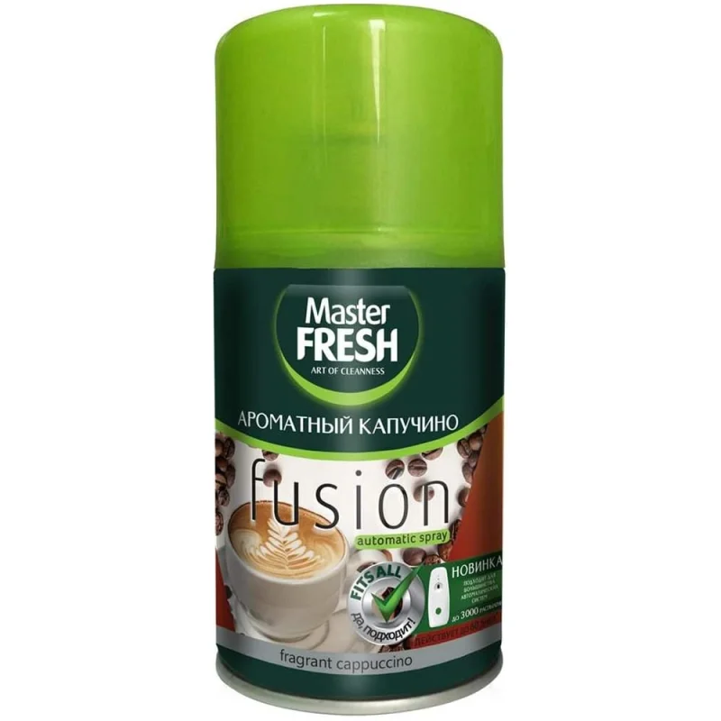 Освежитель воздуха MASTER FRESH сменный блок, ароматный капучино, 250 мл 218370