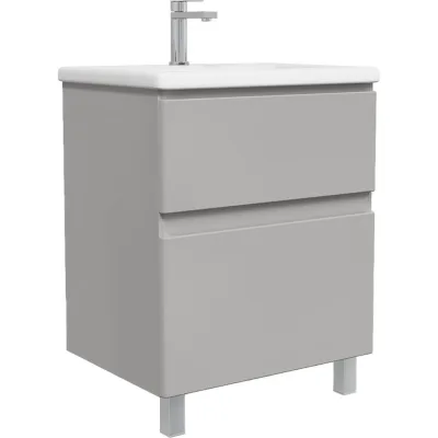 Тумба напольная Sanstar Riana 60 с раковиной Como 60 (комплект) для ванной комнаты, Грей 549.1-1.4.1.ККОМ