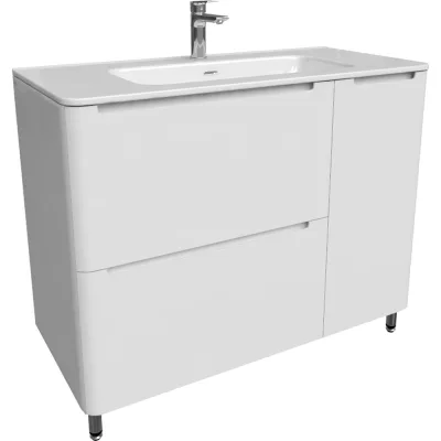 Тумба с умывальником, напольная IDDIS 100 см, белая, Эдифис (Edifice) EDI10WFi95K