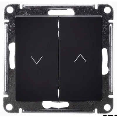 Выключатель жалюзи Systeme Electric AtlasDesign двухклавишный встраиваемый базальт (ATN001419)