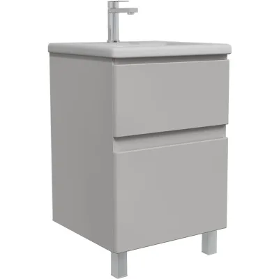 Тумба напольная Sanstar Riana 50 с раковиной Como 50 (комплект) для ванной комнаты, Грей 548.1-1.4.1.ККОМ