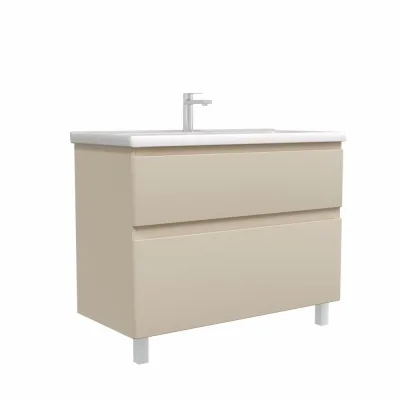 Тумба напольная Sanstar Riana 100 с раковиной Миранда 100 (комплект) для ванной комнаты, cappuccino 557.1-1.4.1.КМИР