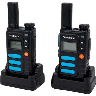 Black Комплект радиостанций Freecom MT-777 из 2 штук 400-470 МГц LPD/PMR/99 каналов/3 Вт/2000 мАч черный MT-777 Black SR-00005