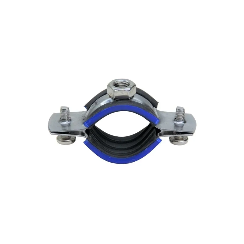 Хомут трубный STALMAX LCP-N AISI 430 1 1/2 (48-53 мм) М8 с виброгасителем и гайкой (арт. 10659) нержавеющая сталь AISI 430 (уп. 180 шт) 10659-023