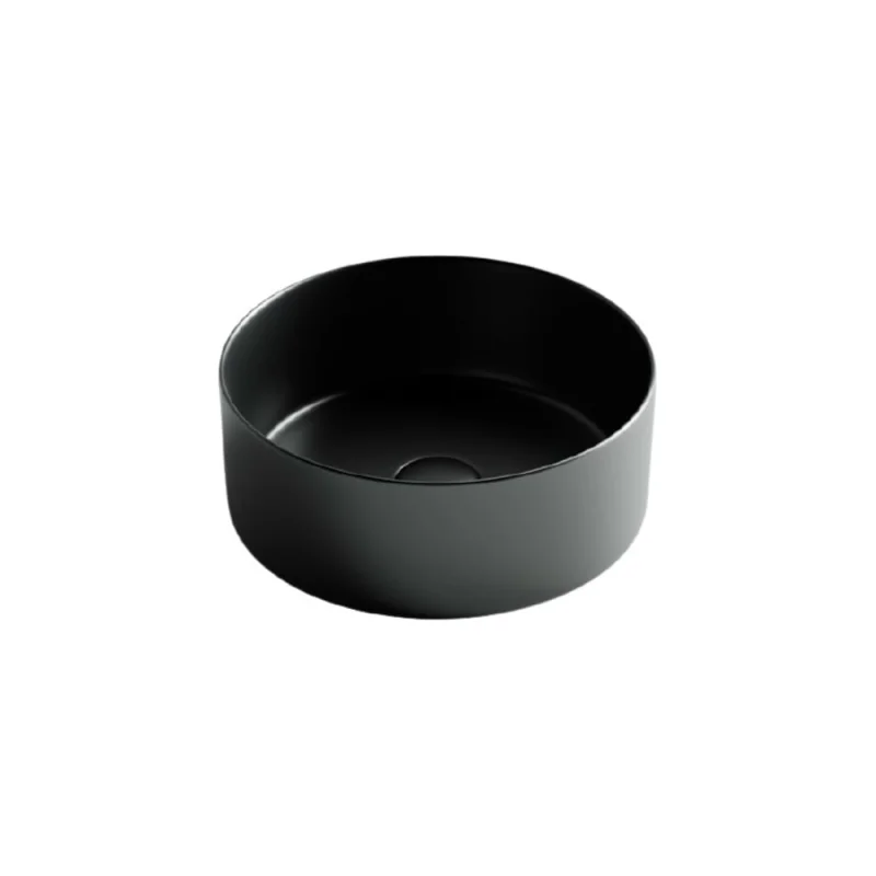 Умывальник чаша Ceramicanova Element накладная, круглая цвет чёрный матовый 358х358х137 мм CN6032MB