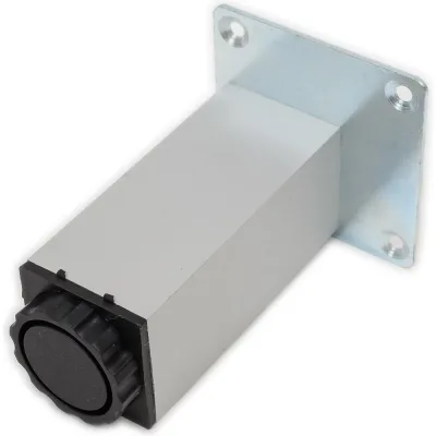 Ножка Tech-Krep алюминий, квадрат, регулируемая, 40x40x100 мм, матовый хром - накл. 127484