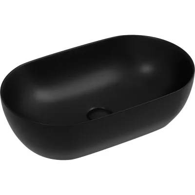 Раковина накладная Ceramicanova Twist овальной формы 500x300x140 черный матовый CN12001MB