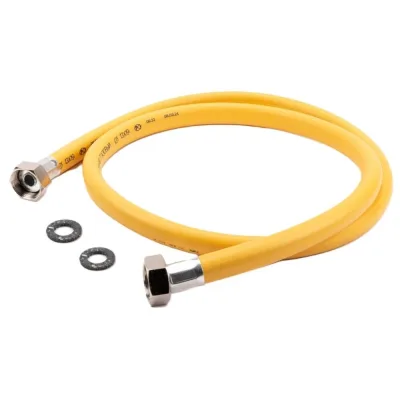 Шланг для газа ПВХ армированный Tuboflex 1/2 ВР(г) х 1/2 ВР(г) 40 см желтый