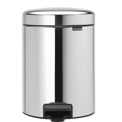 Ведро для мусора Brabantia NewIcon с крышкой 5 л металл стальное полированное с педалью