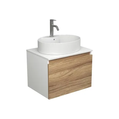 Комплект для ванной Bauedge 3 предмета (тумба подвесная Bau Blackwood 60 + раковина BAU 51x41, с отв. под см-ль, смеситель Dream, нерж. сталь) BD2515