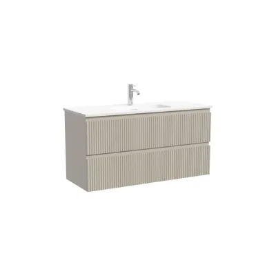 Тумба подвесная Sancos Snob R 995х390х500, c двумя ящиками оснащенными доводчиками, Beige Soft SNR100/39CE