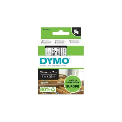 Картридж с лентой Dymo S0720930 24 мм, 7 м, пластик, черный на белой ленте DYMO53713