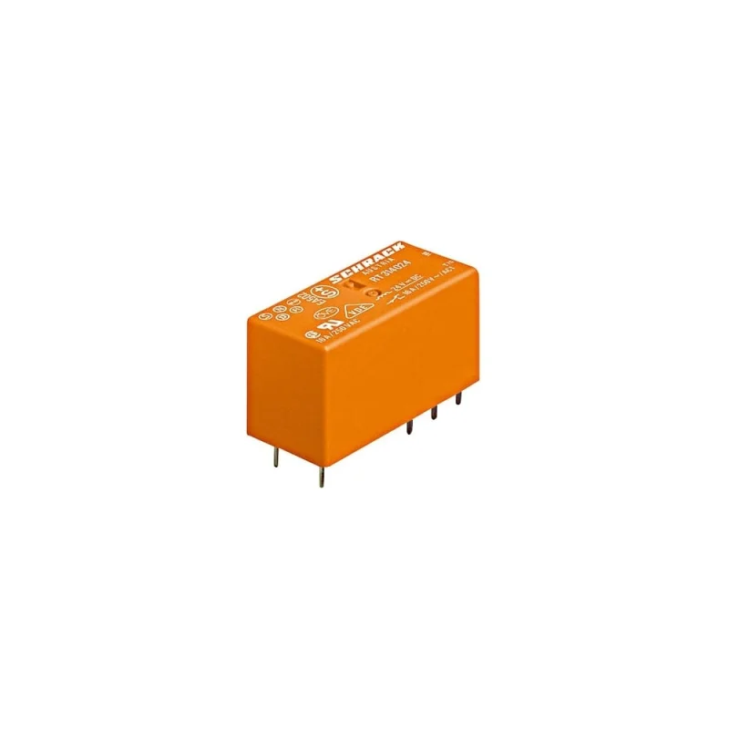 Реле силовое Schrack Technik PCB 2 перекл. конт, 8A, 48V DC, 5mm артикул Австрия RT424048