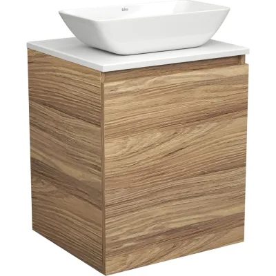 Тумба Bauedge Bau Dream Blackwood 50 с дверцей, раковина BAU Spectrum mini 47x24 SD3019
