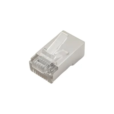 Коннектор LANMASTER RJ45, тип EZ 8P8C, STP, cat.5e, универсальный, со вставкой, 100 шт LAN-EZ45-8P8C/S5E-100