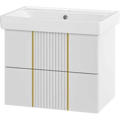 Тумба Brevita Vega 70 2 ящика, подвесная, белая VEG-09070-0102Я