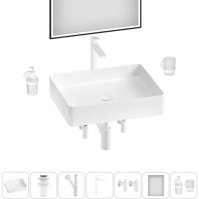 Акционный набор Wellsee 7 в FreeDom 2.0 накладная раковина 51x40 см 20217922R