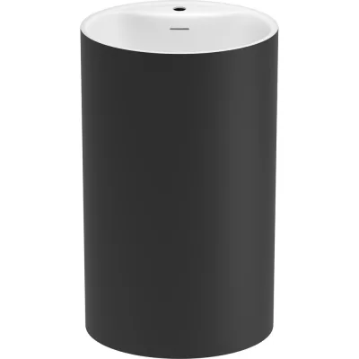 Напольная раковина отдельно стоящая Wellsee Coquillage, моноблок, матовый черный 232803000