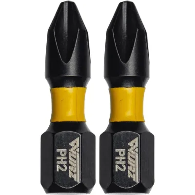 Бита торсионная магнитная WURZ PH2, 25мм, 2шт/блистер 2400-2
