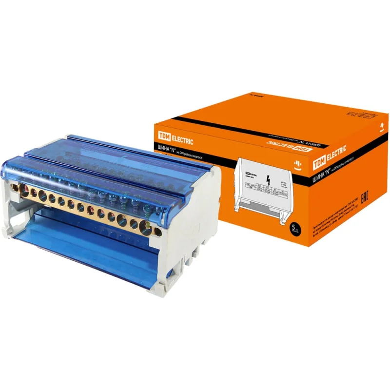 Шина "N" нулевая на DIN-рейку в корпусе 4х11 групп TDM ELECTRIC SQ0801-0010