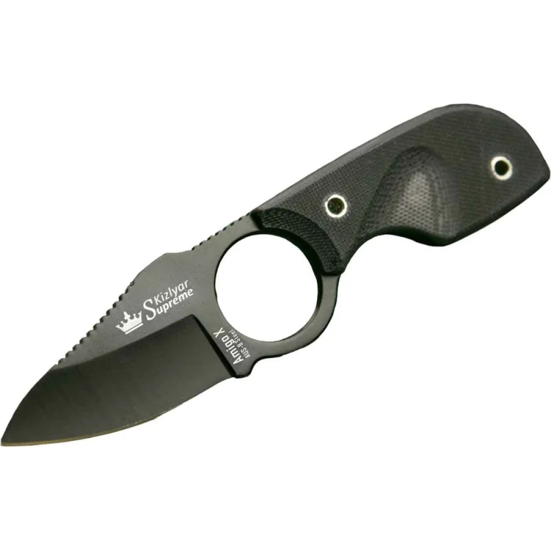 Π’ΡΡΠΈΡΡΠΈΡΠ΅ΡΠΊΠΈΠΉ Π½ΠΎΠΆ Kizlyar Supreme Amigo X ΡΡΠ°Π»Ρ AUS-8, Black Titanium, ΡΡΠΊΠΎΡΡΡ ΠΈΠ· ΡΠ΅ΡΠ½ΠΎΠ³ΠΎ G10 4650065056038