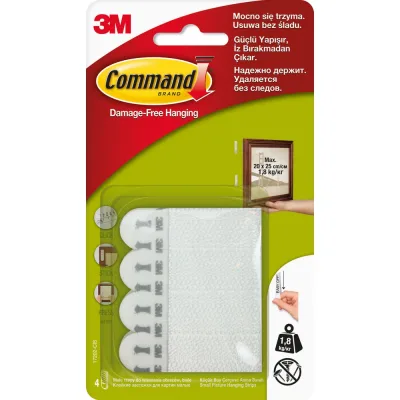 Застежки для картин COMMAND, белые, малые, 4 пары 17202